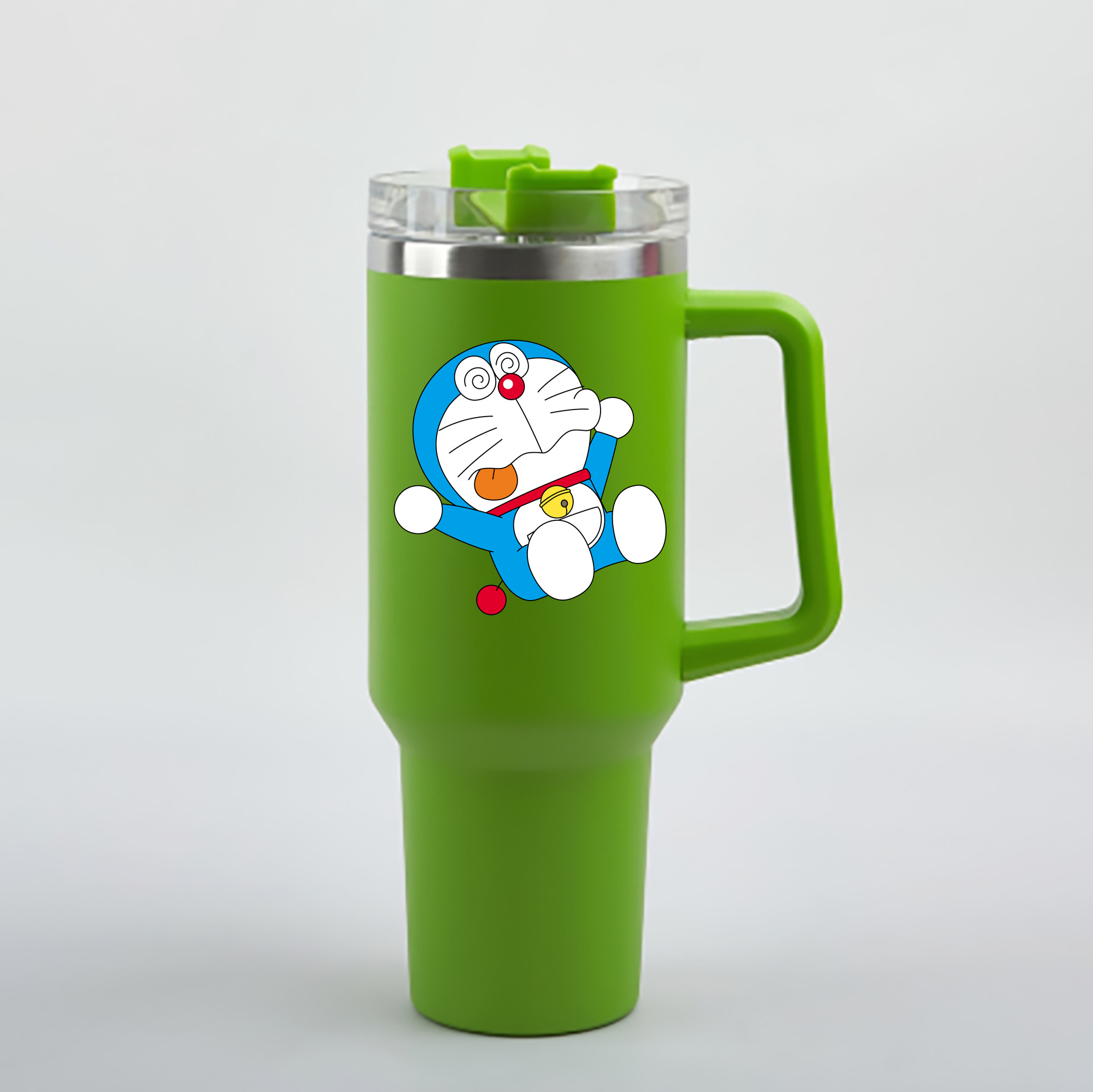 （画像用） ドラえもん Doraemon 1200mL車用タンブラー - クリスタルステッカー（プラスチックストロー付き）